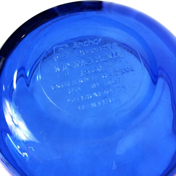 Anchor Ovenware  Mixing Bowl 1.5 Quart Cobalt Blue Glass #1057 - Picture 7 of 7